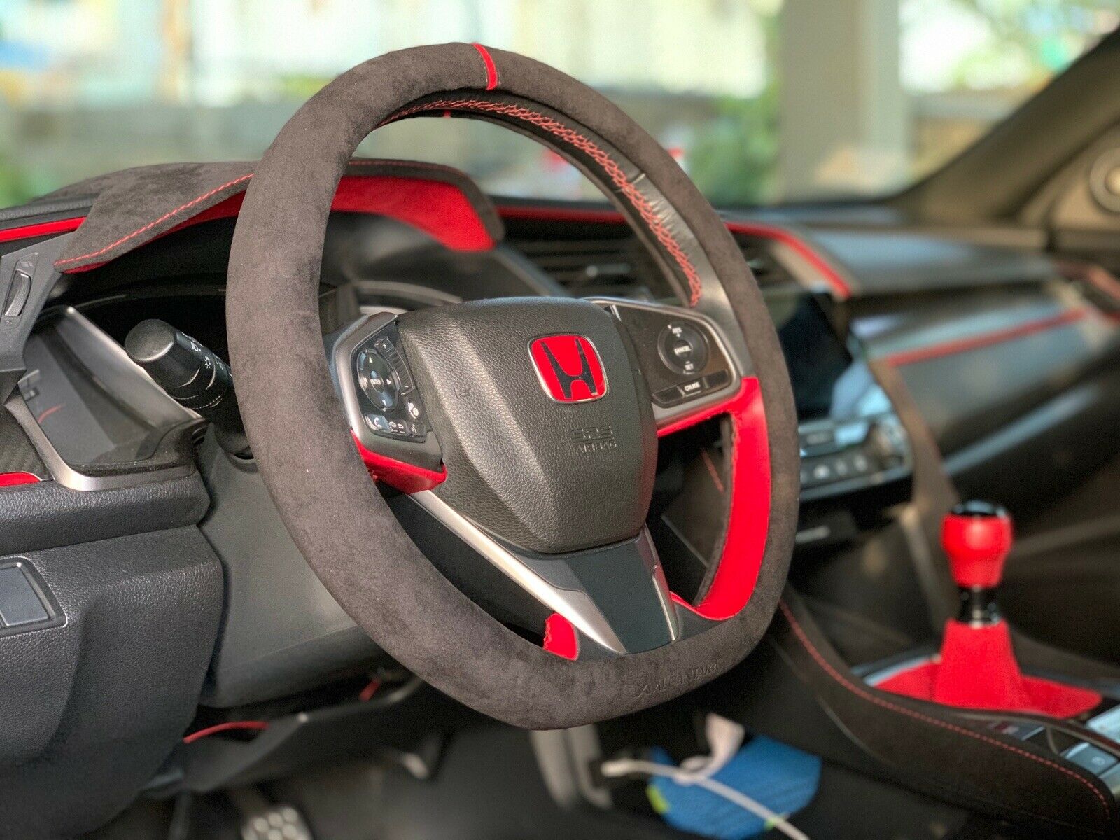 D Type Alcantara Steering Wheel Cover For Honda Civic Type R Color Charcoal Ebay